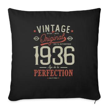 birthday born in 1936 birthday 86 years - Sofa pillowcase 17,3'' x 17,3'' (45 x 45 cm) - black - Front