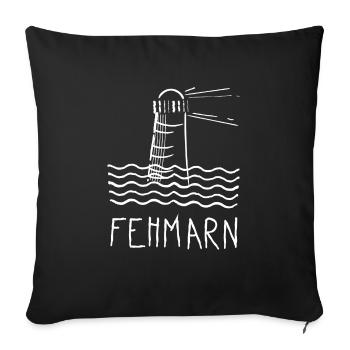 Leuchtturm am Meer Fehmarn - Sofakissenbezug 45 x 45 cm - Schwarz - Vorne