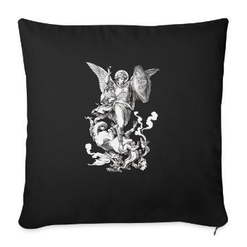 Erzengel Sankt Michael bekämpft den Drachen - Sofakissenbezug 45 x 45 cm - Schwarz - Vorne