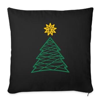 Christmas Tree Star Christmas Santa Oh Christmas Tree - Sofa pillowcase 17,3'' x 17,3'' (45 x 45 cm) - black - Front