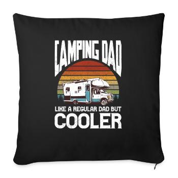 Camping Papa comme un papa ordinaire mais plus cool - Housse de coussin décorative 45 x 45 cm - noir - Devant