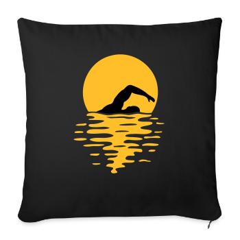 Nageur sea sun - Housse de coussin décorative 45 x 45 cm - noir - Devant
