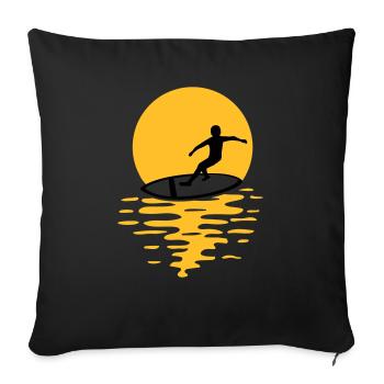 Sun Evening Surfers - Sofa pillowcase 17,3'' x 17,3'' (45 x 45 cm) - black - Front