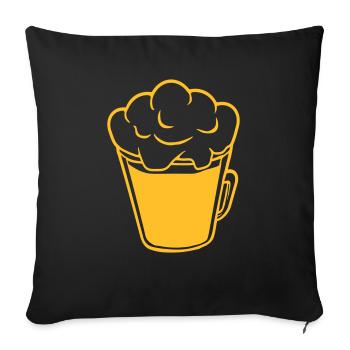 Beer from above Comic - Sofa pillowcase 17,3'' x 17,3'' (45 x 45 cm) - black - Front