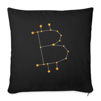 Zodiac sign Bitcoin BTC Gold - Sofa pillowcase 17,3'' x 17,3'' (45 x 45 cm) - black - Front
