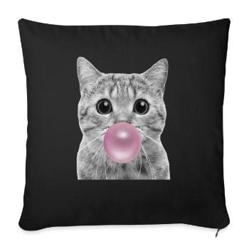 Chat bulle - Housse de coussin décorative 45 x 45 cm - noir - Devant