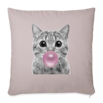 Bubble Katze - Sofakissenbezug 45 x 45 cm - helles Taupe - Vorne