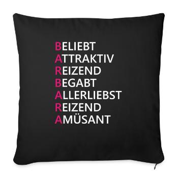 Barbara Name Geschenk - Sofakissenbezug 45 x 45 cm - Schwarz - Vorne