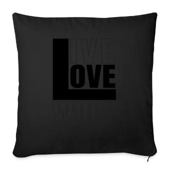 Live Love Woof - Sofa pillowcase 17,3'' x 17,3'' (45 x 45 cm) - black - Front