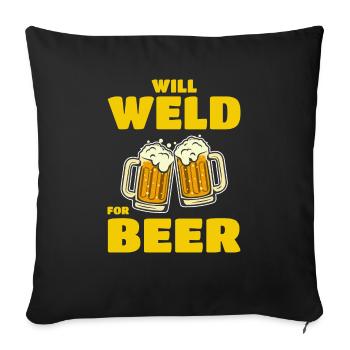 Welding Welder Metal Construction Ironworker Beer - Sofa pillowcase 17,3'' x 17,3'' (45 x 45 cm) - black - Front