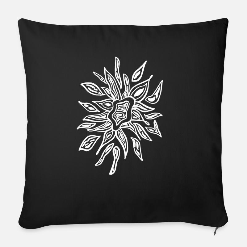 Flower weiß - Sofakissenbezug 45 x 45 cm - Schwarz