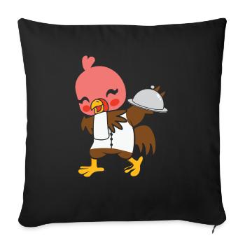 Thanksgiving Turquie Dîner Servir Amateur de nourriture - Housse de coussin décorative 45 x 45 cm - noir - Devant