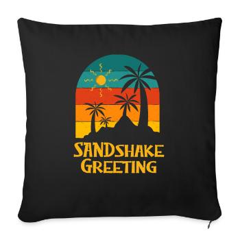 Sandshake Greeting Summer Trip Tropical Travel - Sofakissenbezug 45 x 45 cm - Schwarz - Vorne