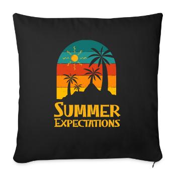 Summer Expectations Beach Sayings Ocean Quotes - Sofa pillowcase 17,3'' x 17,3'' (45 x 45 cm) - black - Front
