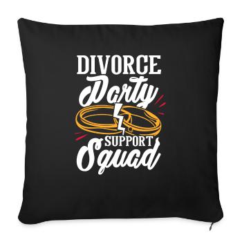 Recently Divorced - Supporting Divorce Party - Sofa pillowcase 17,3'' x 17,3'' (45 x 45 cm) - black - Front