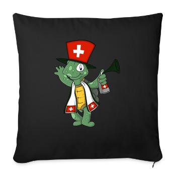 Swiss Fan Turtle - Sofa pillowcase 17,3'' x 17,3'' (45 x 45 cm) - black - Front