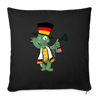 German Fan Turtle - Sofa pillowcase 17,3'' x 17,3'' (45 x 45 cm) - black - Front