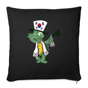 Tortue fan sud-coréenne - Housse de coussin décorative 45 x 45 cm - noir - Devant