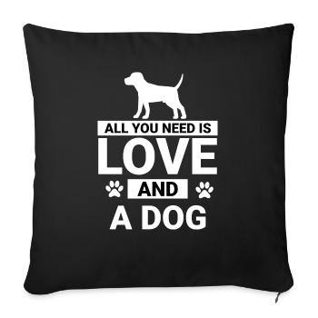 Hund Chien - Housse de coussin décorative 45 x 45 cm - noir - Devant
