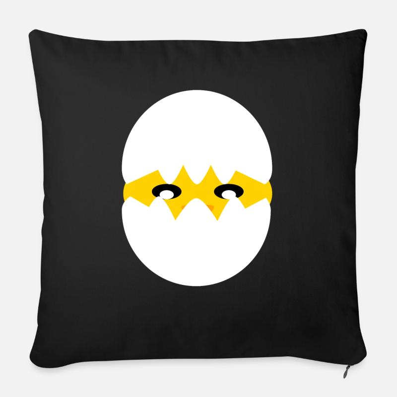 Poussin à couver - Housse de coussin décorative 45 x 45 cm - noir
