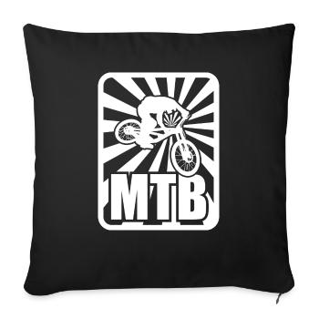 Mountain bikers, bicycles, cycling - Sofa pillowcase 17,3'' x 17,3'' (45 x 45 cm) - black - Front