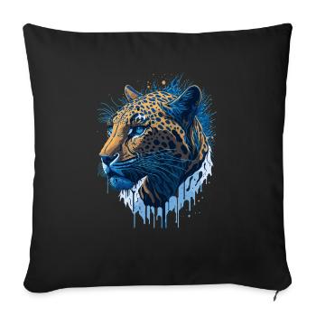 Leopard Big Cat Illustration - Sofa pillowcase 17,3'' x 17,3'' (45 x 45 cm) - black - Front