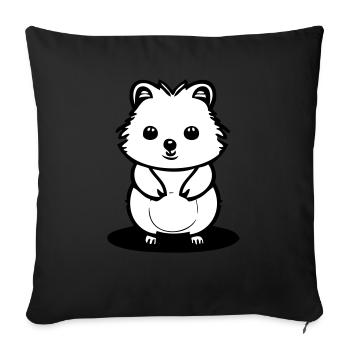 Quokka in cartoon stem - Sofa pillowcase 17,3'' x 17,3'' (45 x 45 cm) - black - Front