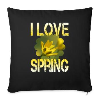 I love spring Frühling - Sofa pillowcase 17,3'' x 17,3'' (45 x 45 cm) - black - Front