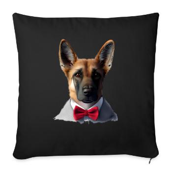 Berger Allemand Chien Chiot Costume Propriétaire Chien - Housse de coussin décorative 45 x 45 cm - noir - Devant