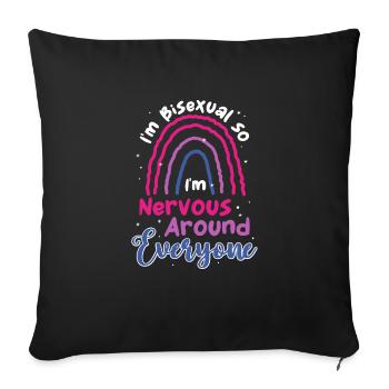 LGBTQ Pride Bisexual Nervous Around Everyone - Sofa pillowcase 17,3'' x 17,3'' (45 x 45 cm) - black - Front