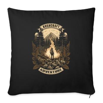 Survival Bushcraft Pfadfinder Natur Survival-Fan - Sofakissenbezug 45 x 45 cm - Schwarz - Vorne