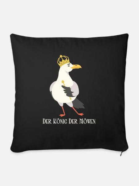 Der König Der Möwen - Sofakissenbezug 45 x 45 cm - Schwarz
