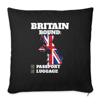 Voyage à destination de la Grande-Bretagne Drapeau britannique - Housse de coussin décorative 45 x 45 cm - noir - Devant