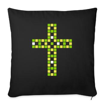 Symbole de croix - Vecteur - Housse de coussin décorative 45 x 45 cm - noir - Devant