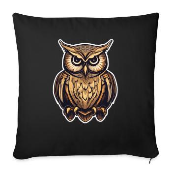 Owl Emblem - Sofa pillowcase 17,3'' x 17,3'' (45 x 45 cm) - black - Front
