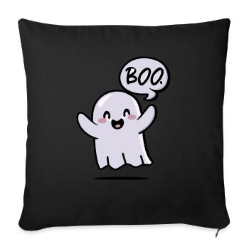 Spooky Cute Kawaii Ghost Design – Boo - Sofa pillowcase 17,3'' x 17,3'' (45 x 45 cm) - black - Front