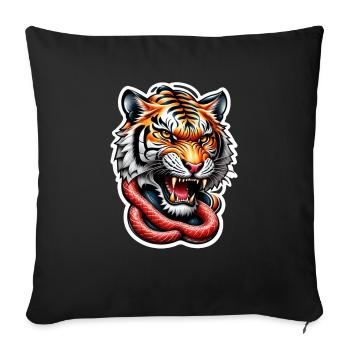 Tiger tattoo Japanese style - Sofa pillowcase 17,3'' x 17,3'' (45 x 45 cm) - black - Front