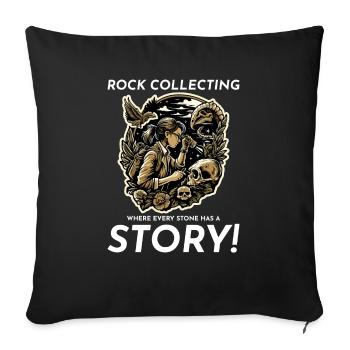 Collecte de roches Collecteur de minéraux Géologie Fossile - Housse de coussin décorative 45 x 45 cm - noir - Devant