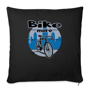 Bicycle Cyclist Saddle Solid Road Bike - Sofa pillowcase 17,3'' x 17,3'' (45 x 45 cm) - black - Front