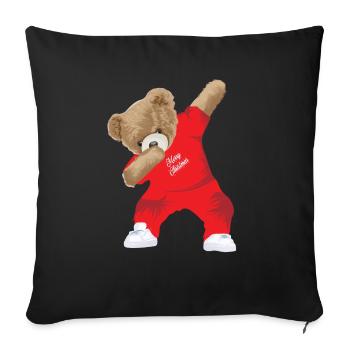 Dabbing Teddy - Sofakissenbezug 45 x 45 cm - Schwarz - Vorne