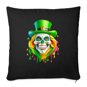 Leprechaun Woman Portrait - Sofa pillowcase 17,3'' x 17,3'' (45 x 45 cm) - black - Front
