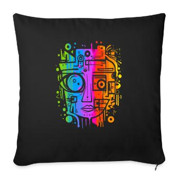 Graffiti Street Art Spray Vintage Stencil Retro - Sofa pillowcase 17,3'' x 17,3'' (45 x 45 cm) - black - Front