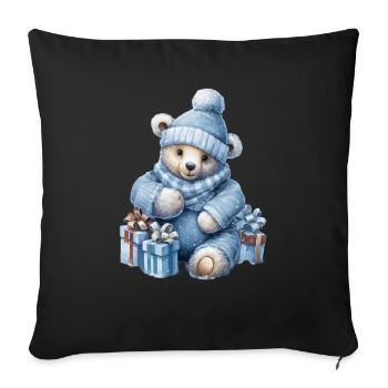 Blue Teddy 4 - Sofa pillowcase 17,3'' x 17,3'' (45 x 45 cm) - black - Front