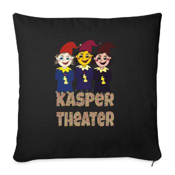 kaspertheater - Sofakissenbezug 45 x 45 cm - Schwarz - Vorne