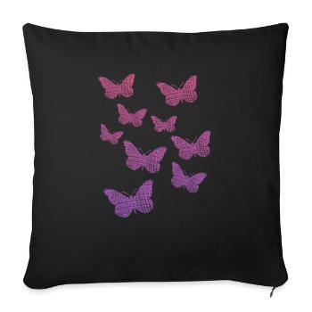 Schmetterling, Butterfly - Sofakissenbezug 45 x 45 cm - Schwarz - Vorne