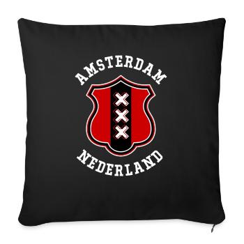 Amsterdam - Sofa pillowcase 17,3'' x 17,3'' (45 x 45 cm) - black - Front