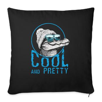 Alligator Cool And Pretty - Sofa pillowcase 17,3'' x 17,3'' (45 x 45 cm) - black - Front