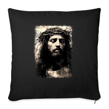 Jésus Bible Religion Chrétienne Croix Chrétienne Chrétienne - Housse de coussin décorative 45 x 45 cm - noir - Devant