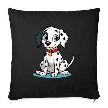 Curious Dalmatian Tilting Head Art - Sofa pillowcase 17,3'' x 17,3'' (45 x 45 cm) - black - Front