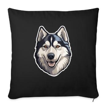 Siberian Husky - Sofa pillowcase 17,3'' x 17,3'' (45 x 45 cm) - black - Front